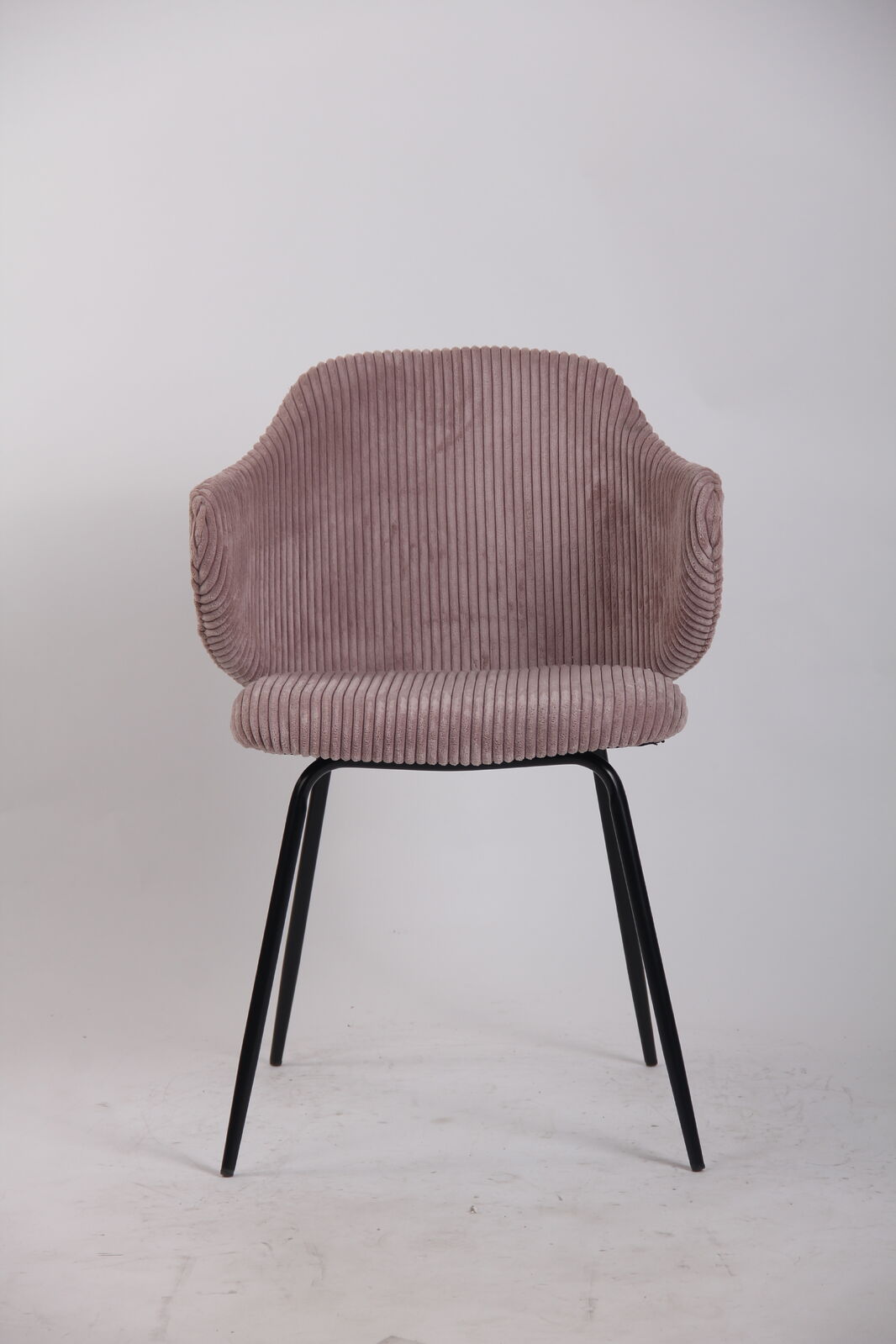 Set of 2 Corduroy Dining Chairs - Pink
