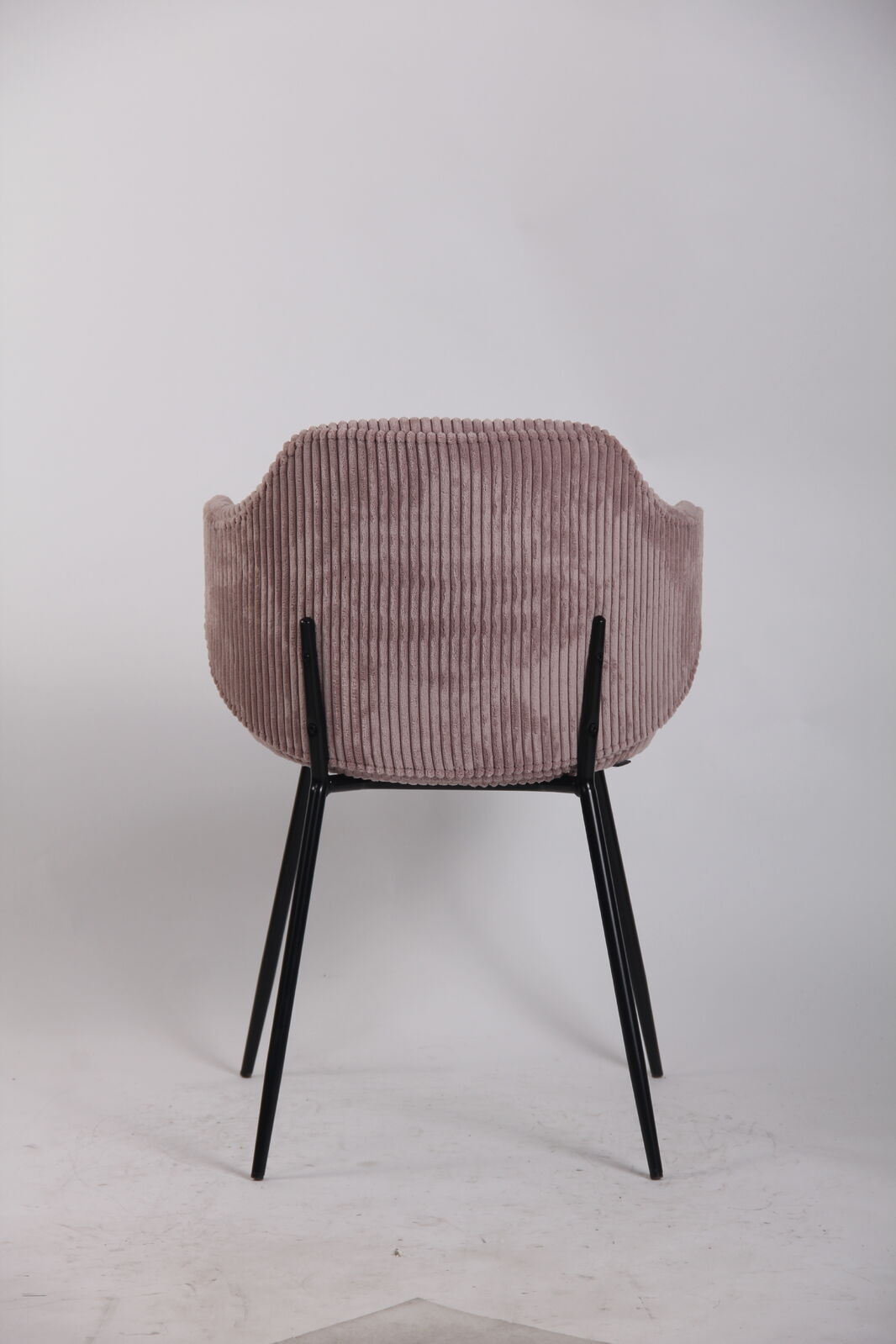 Set of 6 Corduroy Dining Chairs - Pink