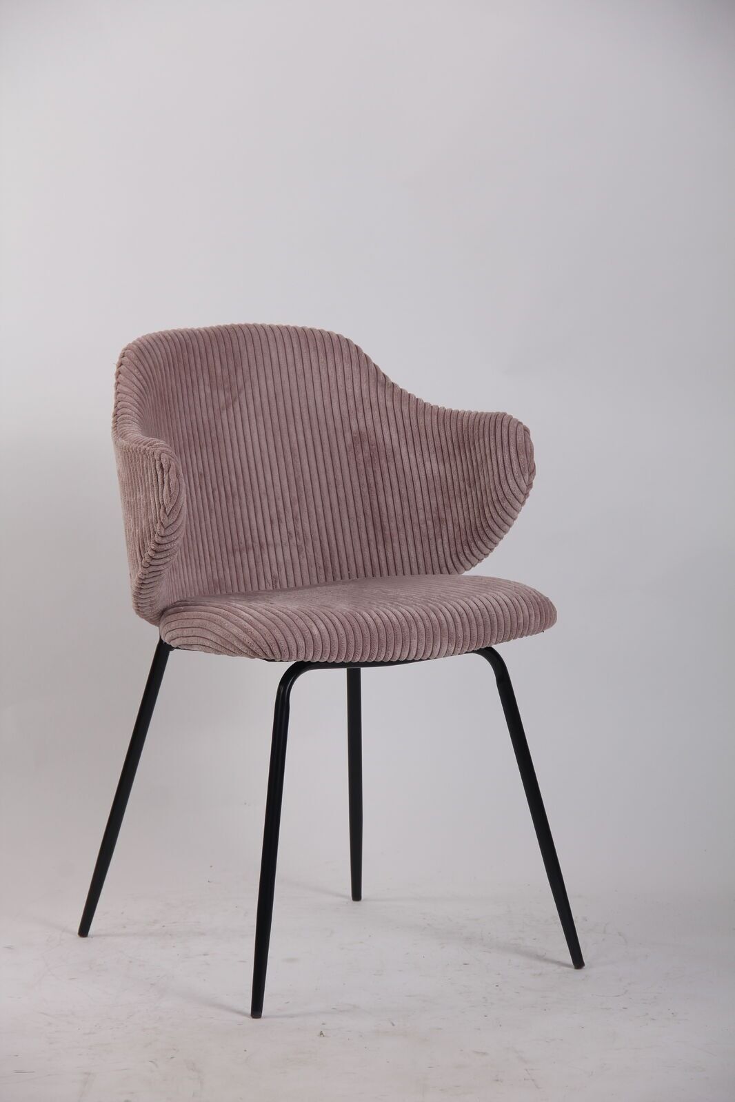 Set of 6 Corduroy Dining Chairs - Pink
