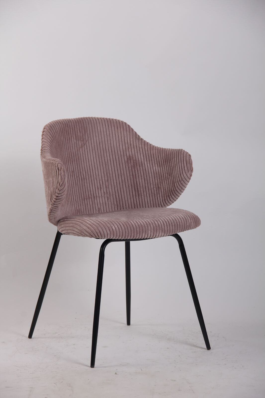 Set of 2 Corduroy Dining Chairs - Pink