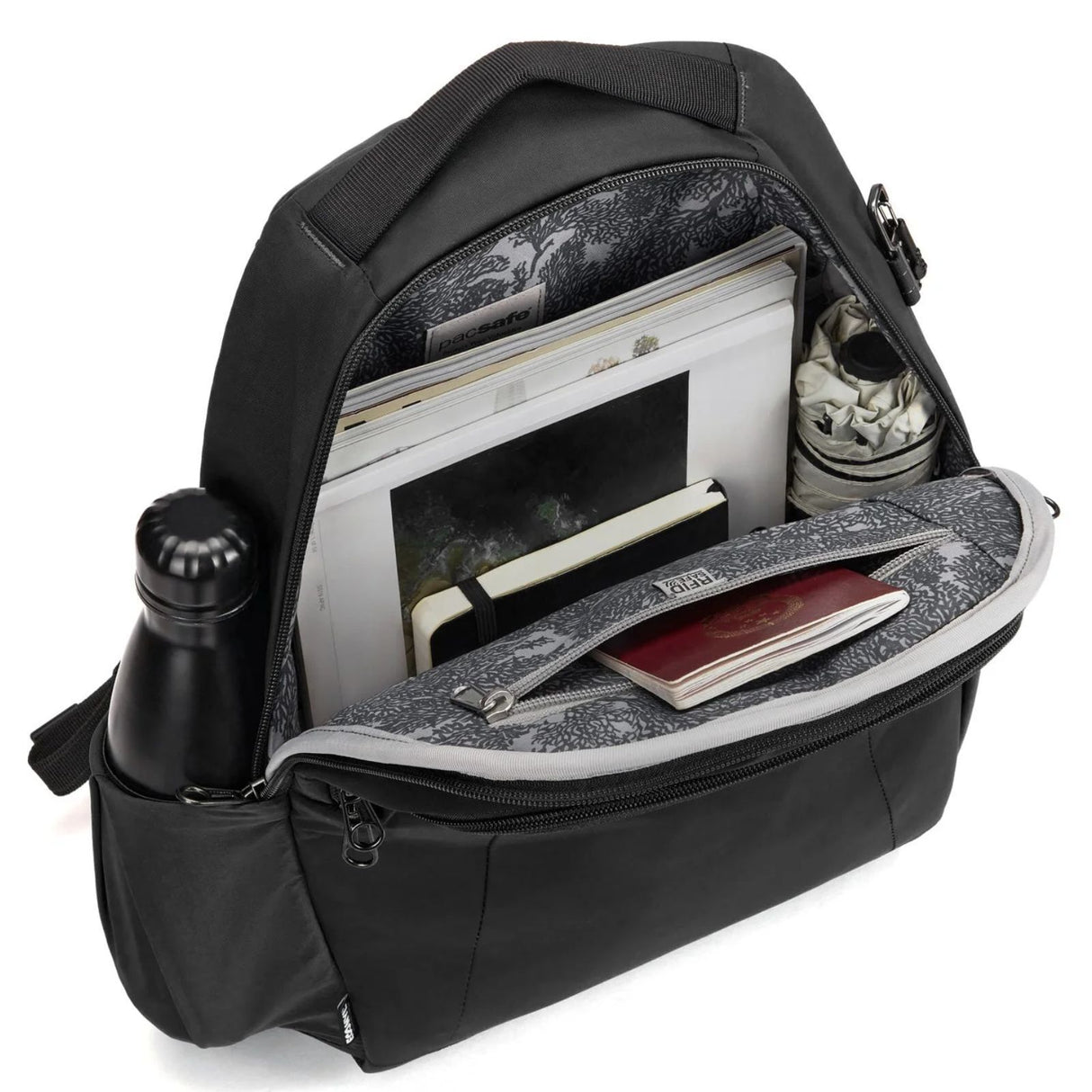 Pacsafe LS350 Anti-Theft 15L Econyl Backpack Bag in Black