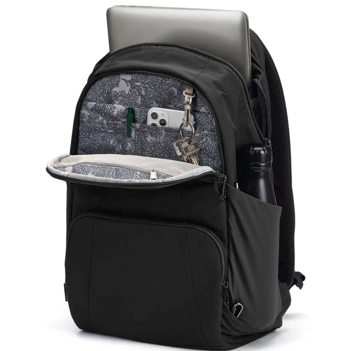 Pacsafe LS450 Anti-Theft 25L ECONYL Backpack Slash Proof Bag in Black