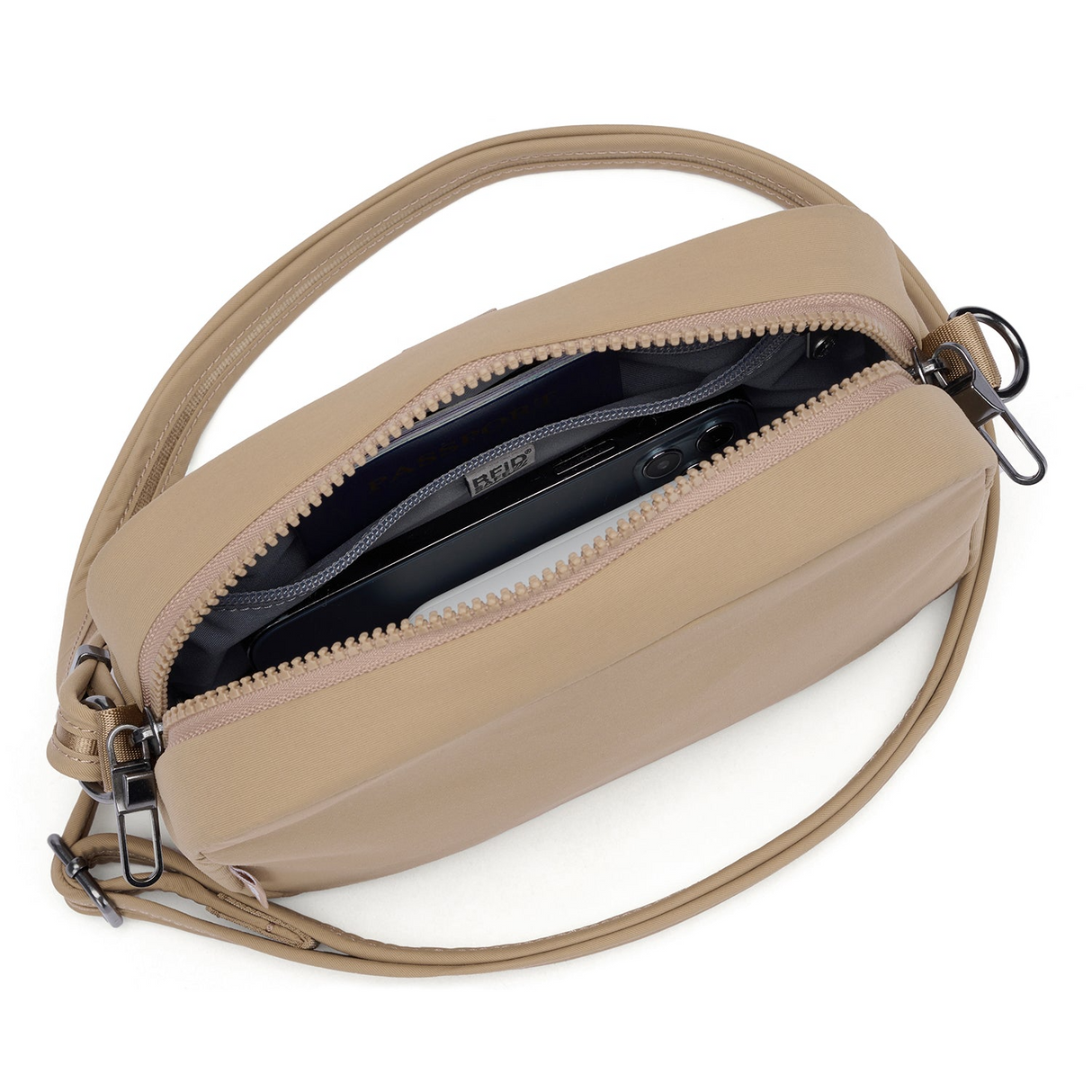 Pacsafe CX Square Anti-Theft Travel Crossbody Bag in Taupe