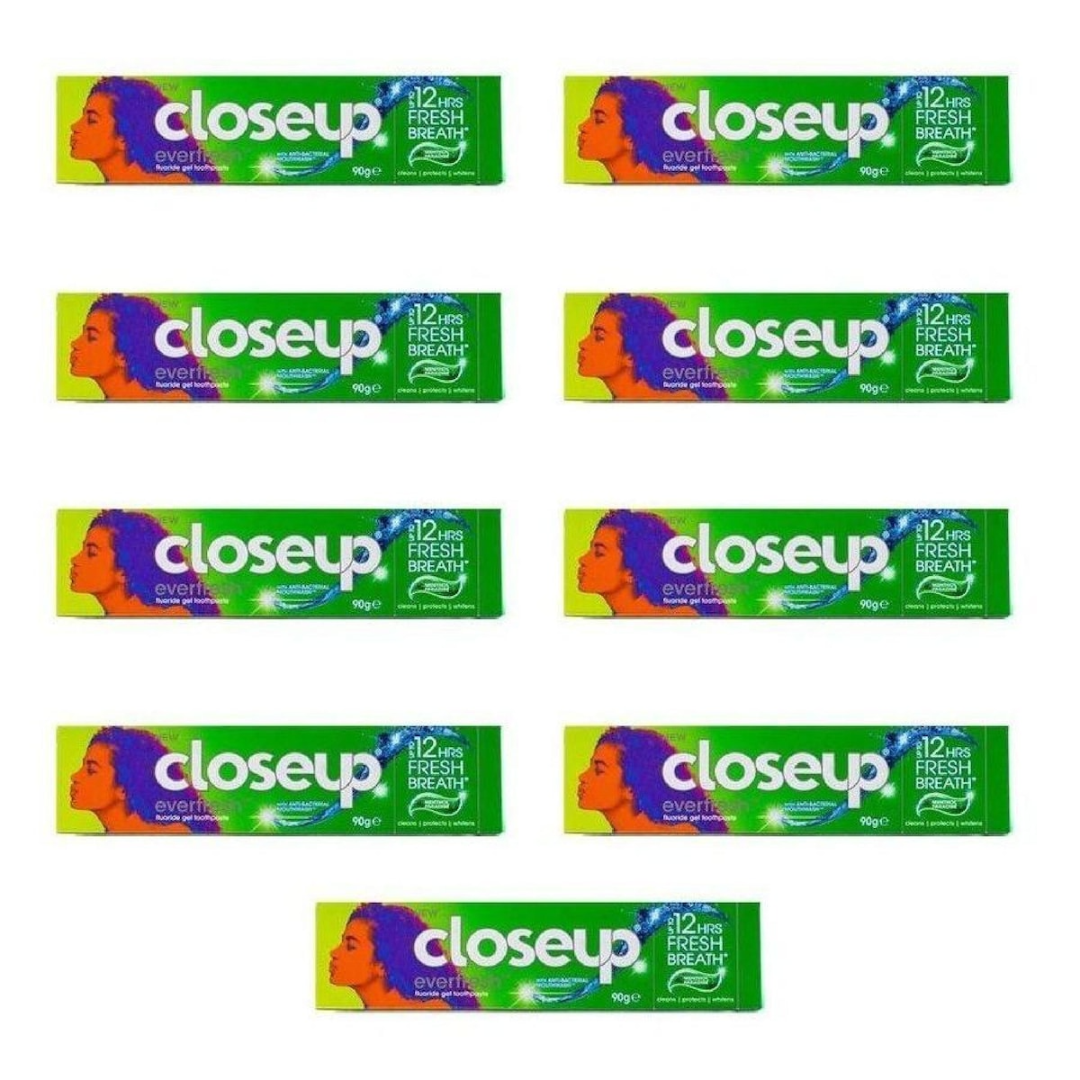 9x Closeup Toothpaste Everfresh Menthol Paradise 90g Bulk Pack