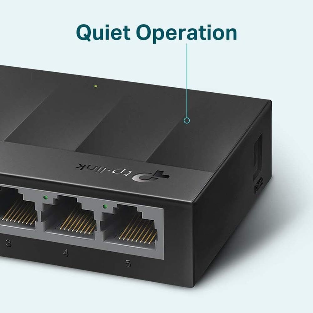TP-Link LS1005G 5-Port Gigabit Desktop Network Switch Plug and Play in Black