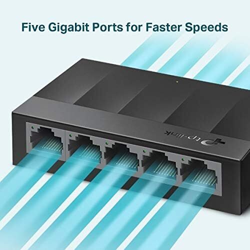 TP-Link LS1005G 5-Port Gigabit Desktop Network Switch Plug and Play in Black