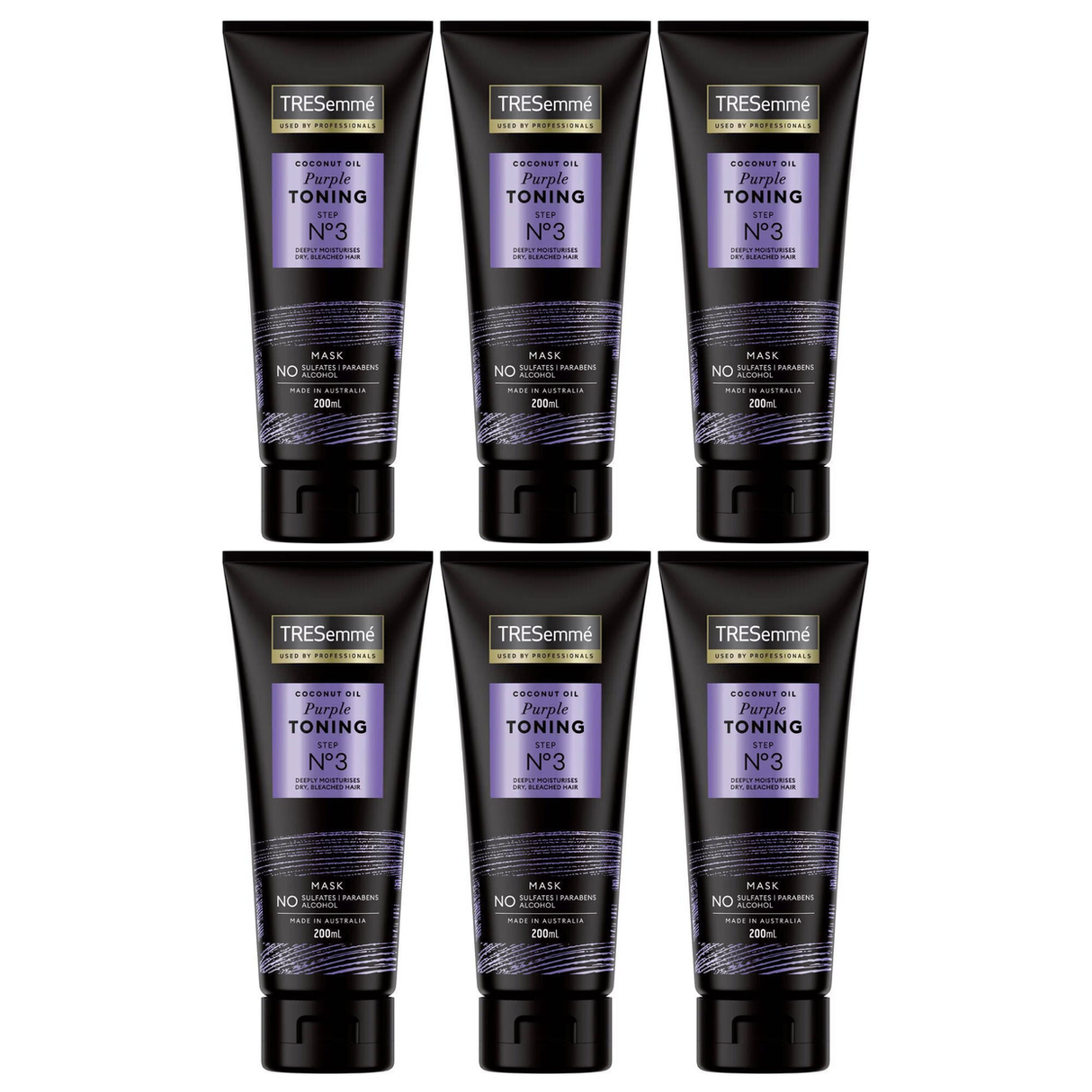 6x TRESemmé 200ml Coconut Oil Purple Toning Hair Mask Bulk Pack - Step 3