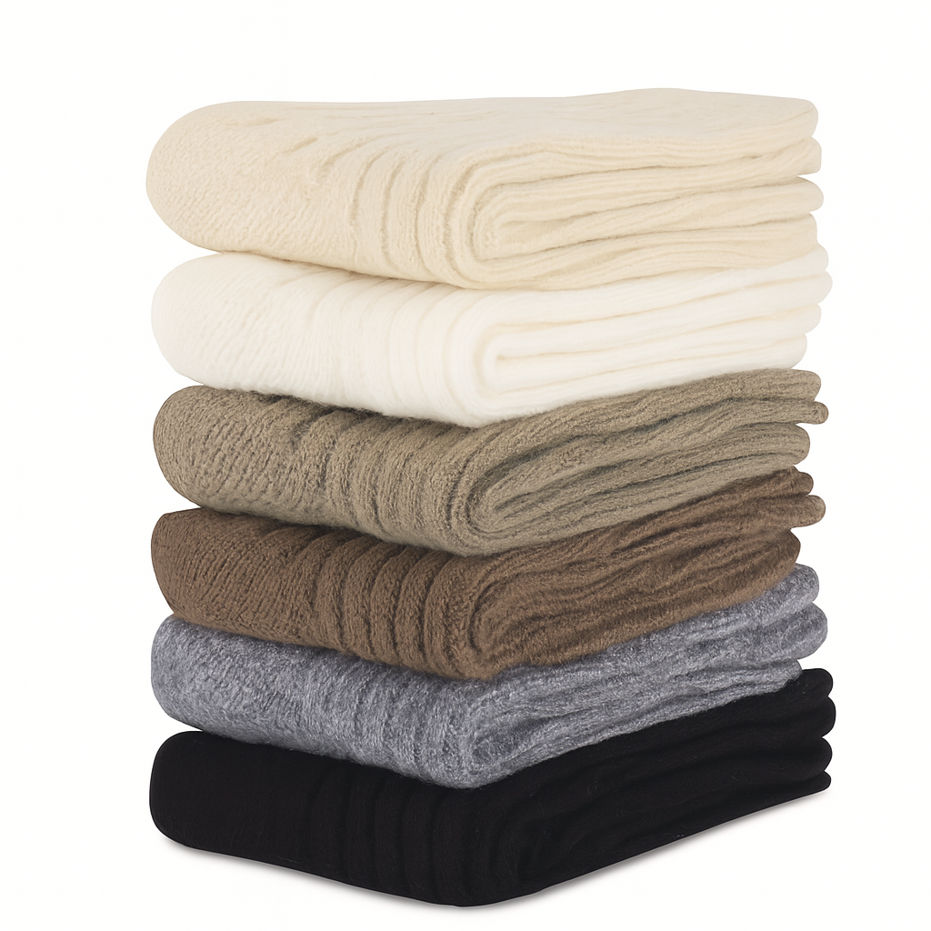 6 Pairs Womens WOOL BLEND SOCKS Bulk Pack - Ladies Thick Soft Warm Winter Socks