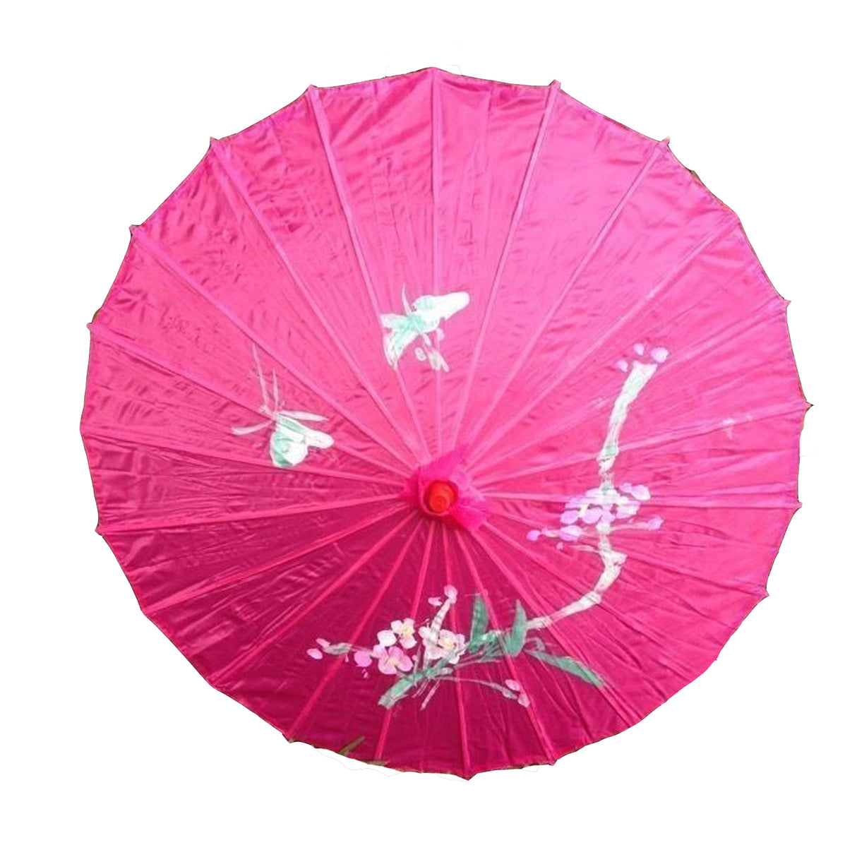 6x PARASOL UMBRELLA Chinese Japanese Bamboo Flower Pattern 80cm Large BULK - Hot Pink