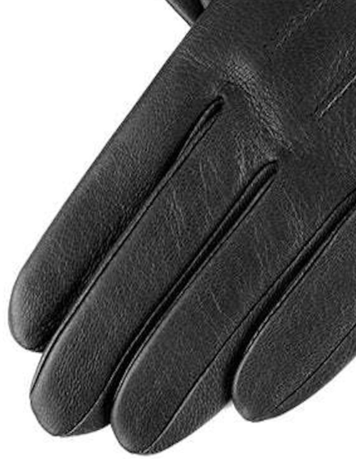 Dents Womens Three Point Leather Gloves in Black