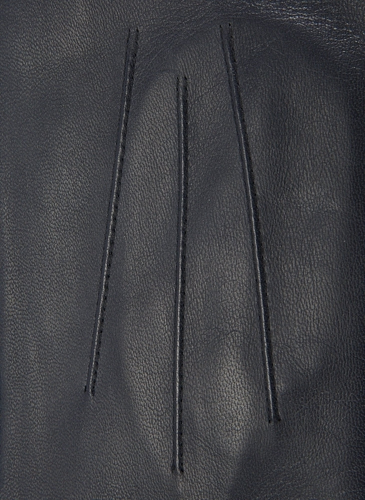 Dents Felicity Womens Silk Lined Leather Gloves Ladies Warm Winter - Navy