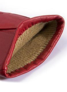 Dents Womens Emma Three-Point Leather Gloves - Berry Red