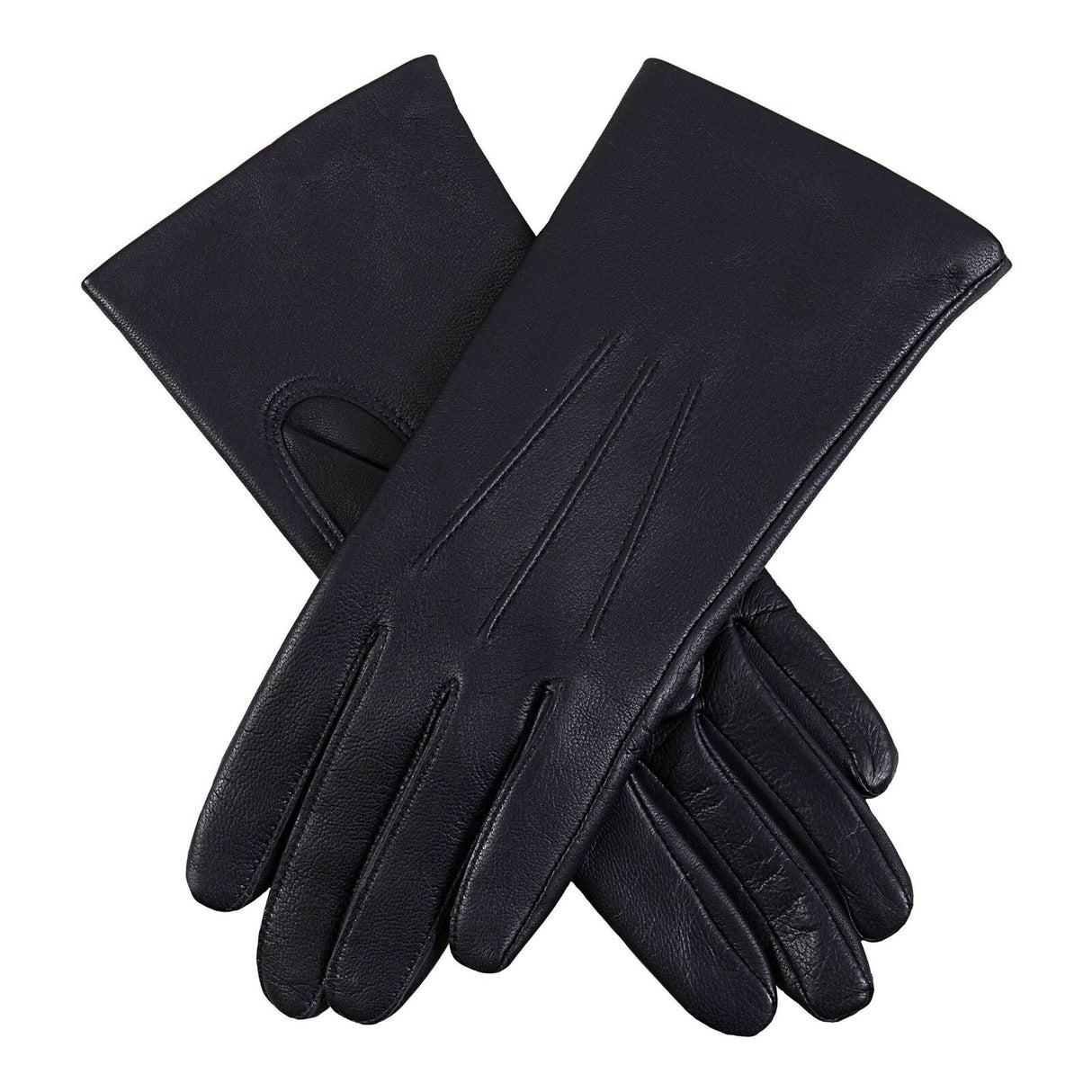 Dents Womens Emma Three-Point Leather Gloves - Navy