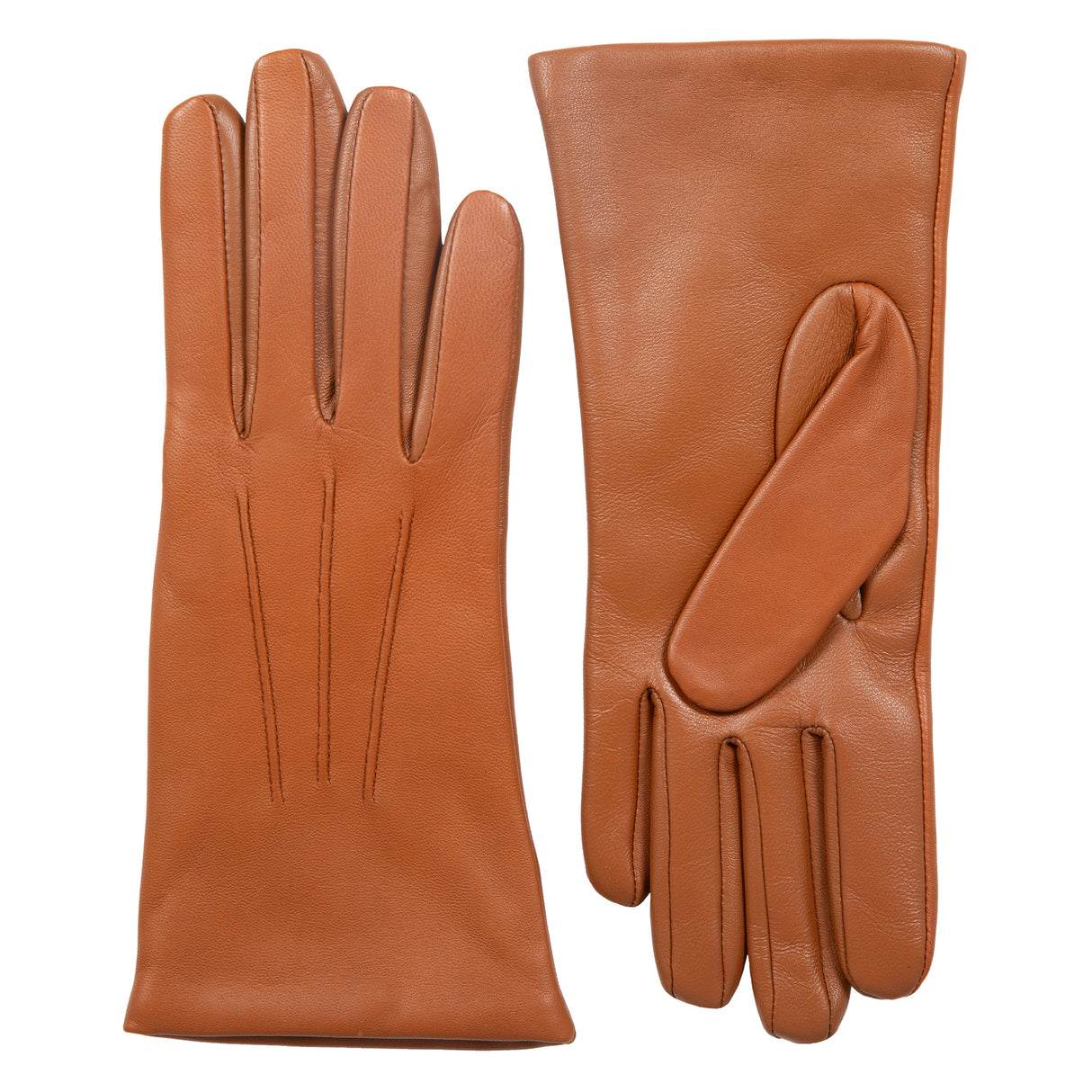 Dents Womens Cashmere Lined Touchscreen Leather Gloves in Cognac