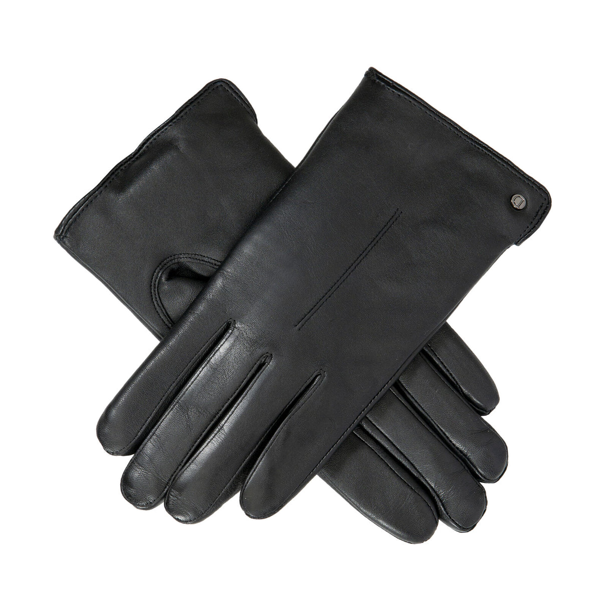 Dents Women’s Touchscreen Single-Point Faux Fur-Lined Leather Gloves - Black