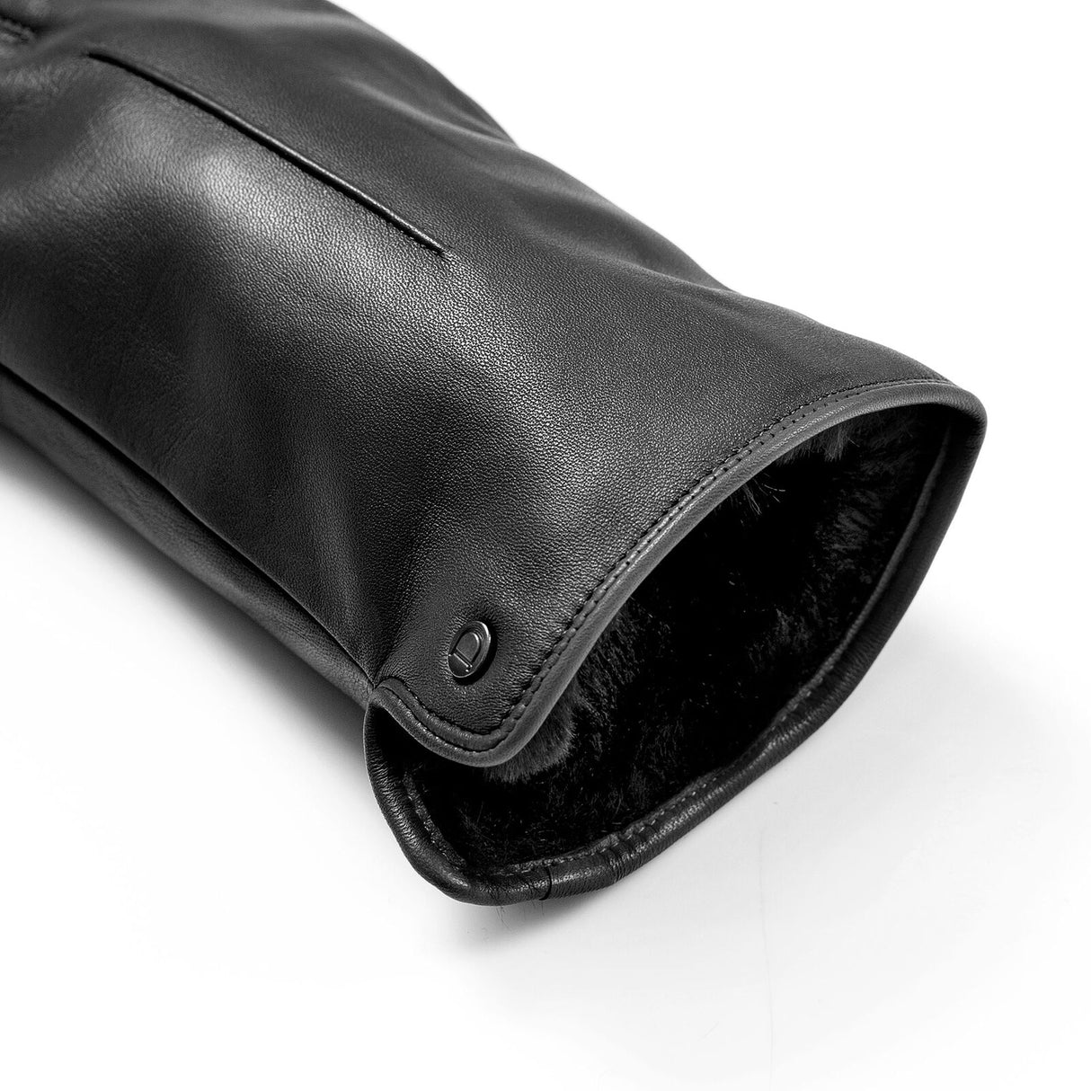 Dents Women’s Touchscreen Single-Point Faux Fur-Lined Leather Gloves - Black