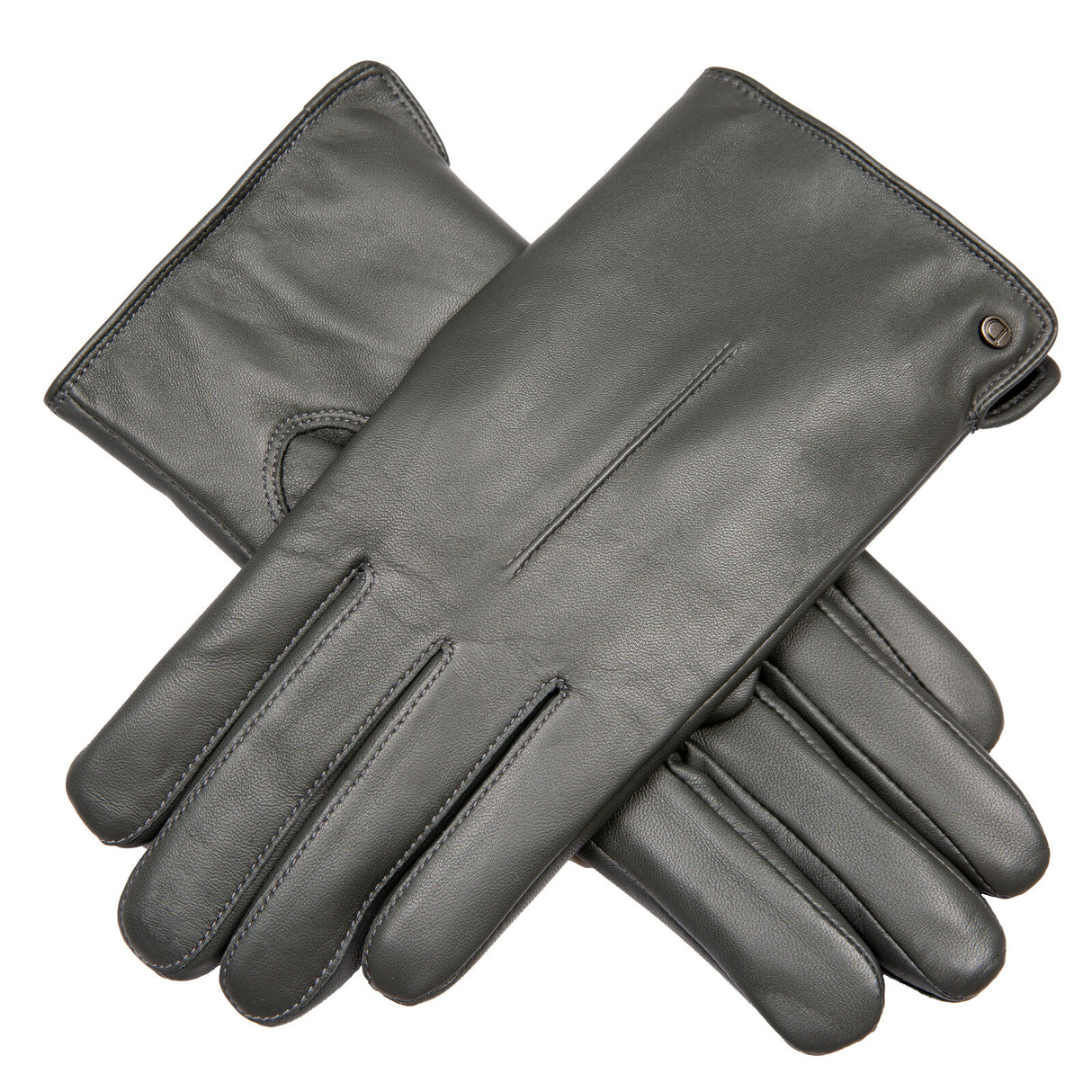 Dents Women’s Touchscreen Single-Point Faux Fur-Lined Leather Gloves - Charcoal