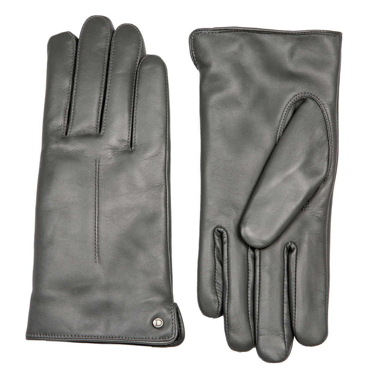 Dents Women’s Touchscreen Single-Point Faux Fur-Lined Leather Gloves - Charcoal