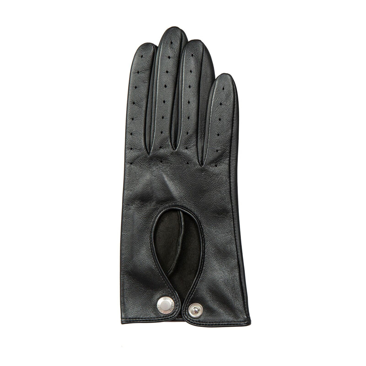 Dents Womens Touchscreen Leather Driving Gloves in Black