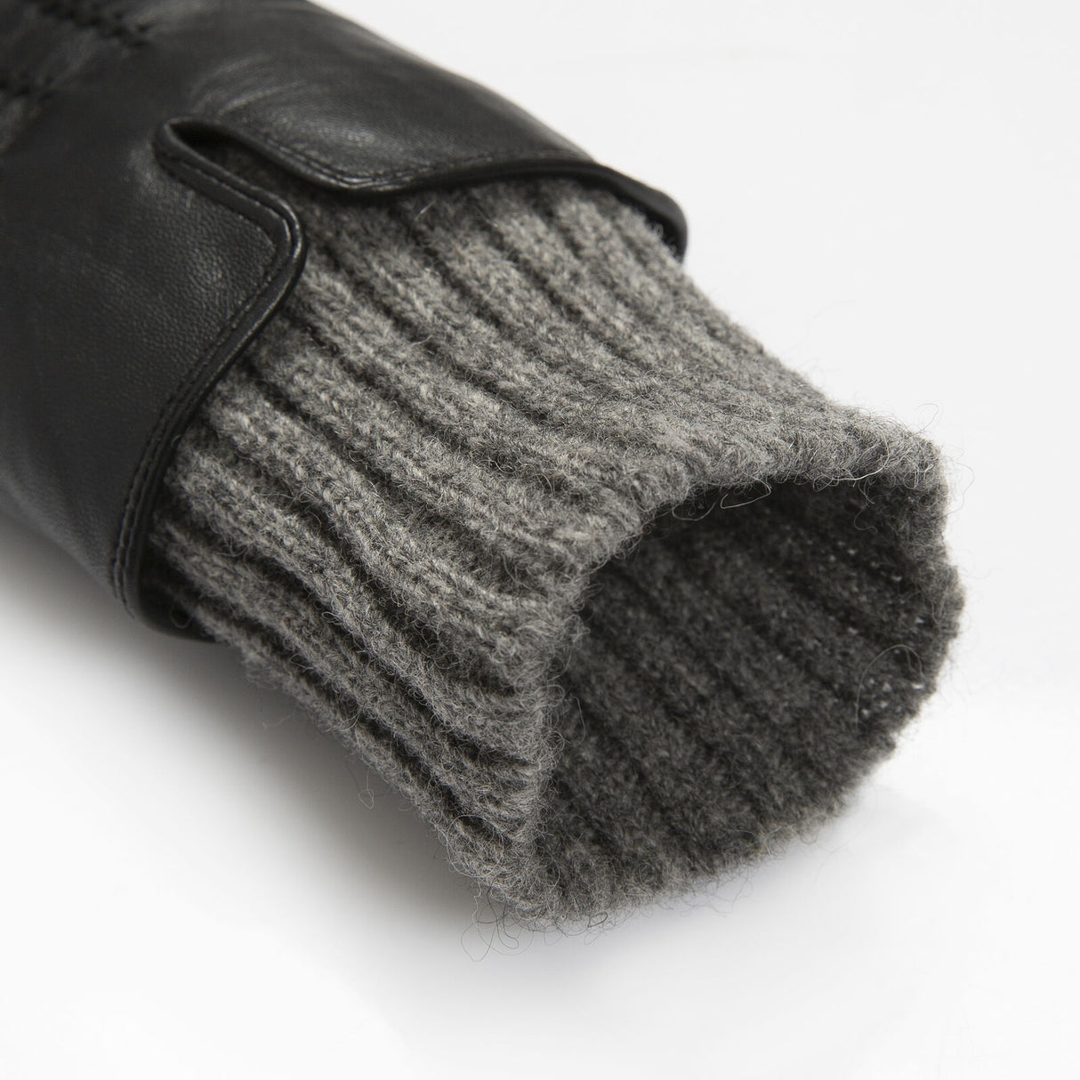 Dents Women’s Three-Point Wool Blend-Lined Leather Gloves with Knitted Cuffs