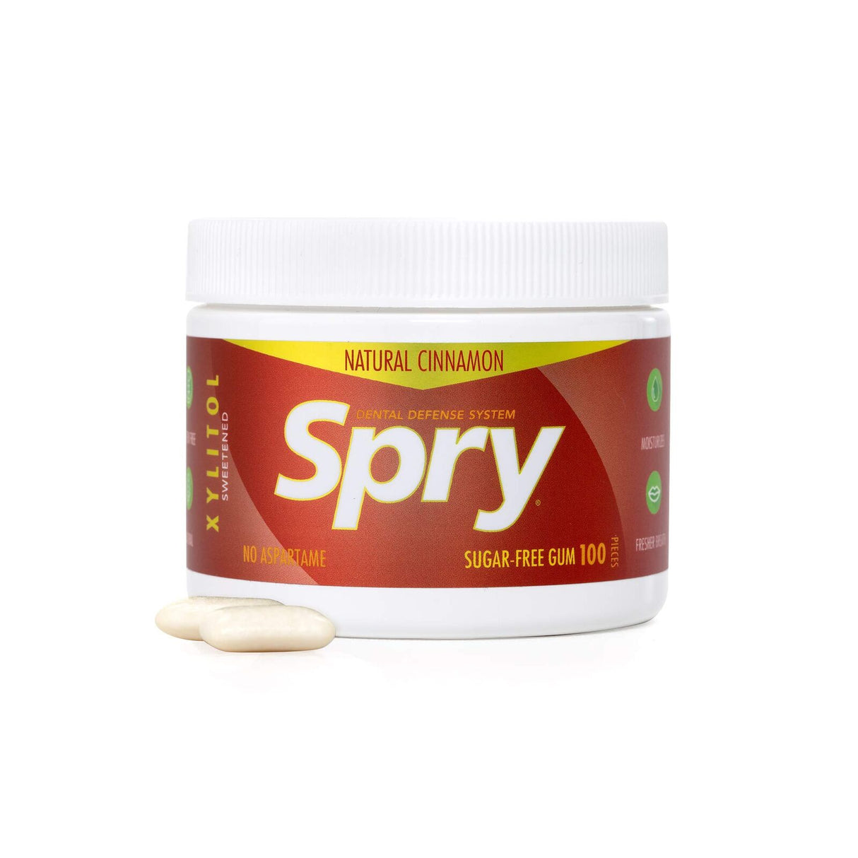 Xlear Spry Sugar-Free Chewing Gum 100 Pieces - Natural Cinnamon (Xylitol)