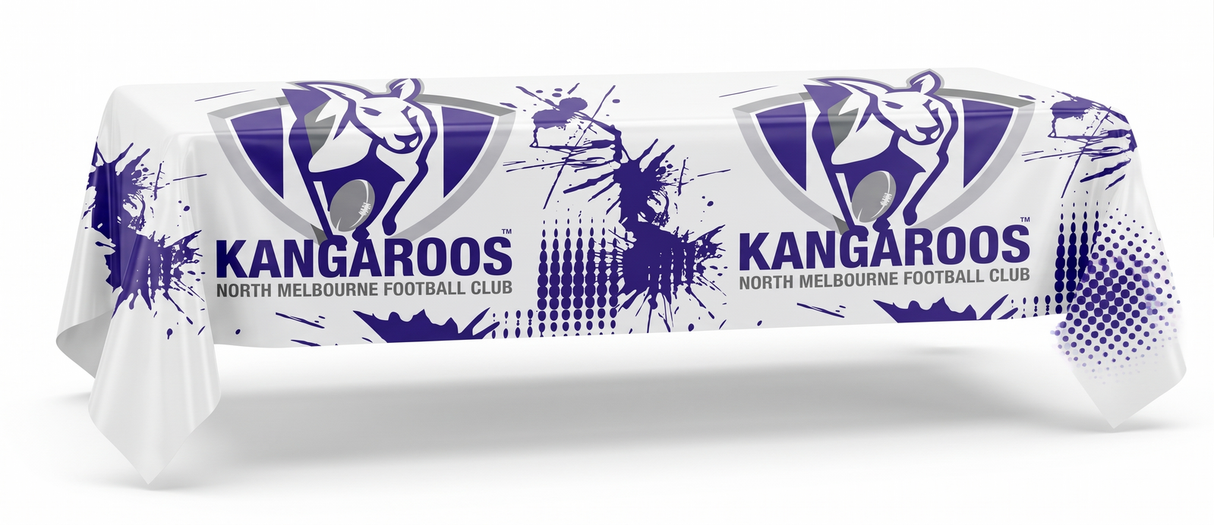 North Melbourne Kangaroos AFL Plastic Table Cover - 200x100cm (Officially Licensed)