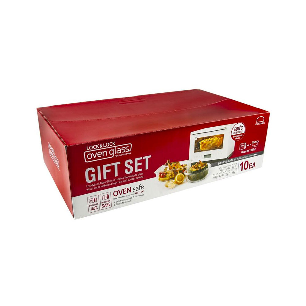 Lock & Lock 10-Piece Borosilicate Glass Complete Storage Container Gift Set w/ Lids