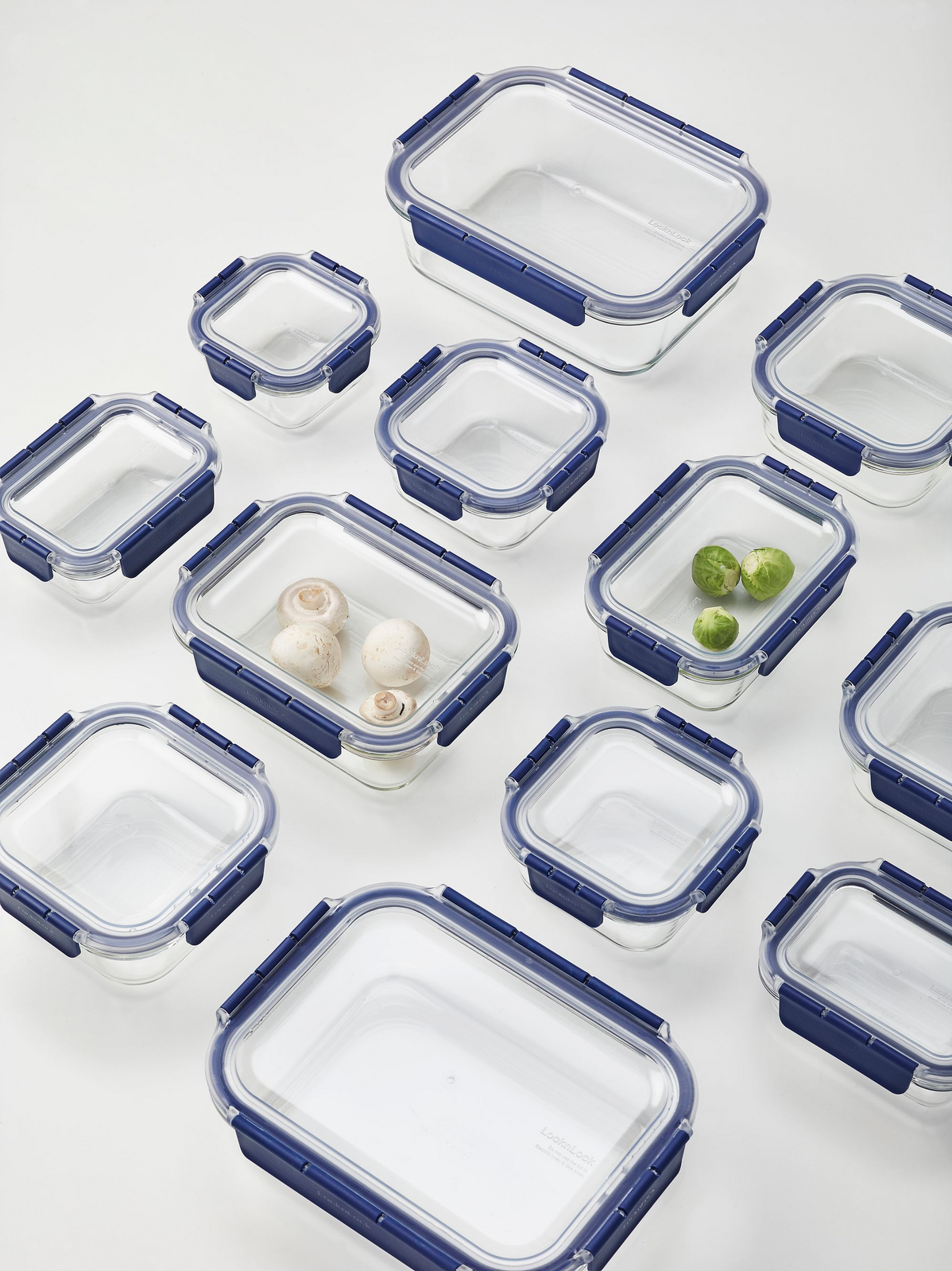 9 Piece LocknLock Top Class Borosilicate Glass Food Storage Container Gift Set (with Lids)