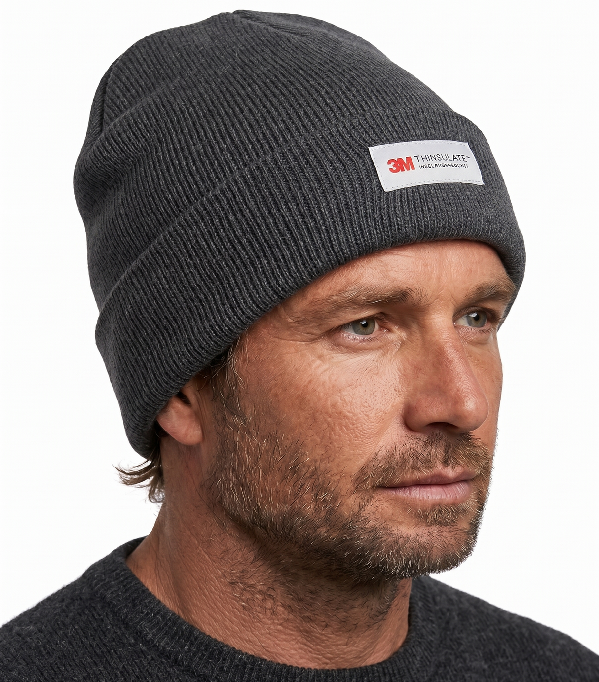 Dents 3M Thinsulate Pull-On Beanie - Charcoal Marl (Thermal Insulated Ski Knit Hat)