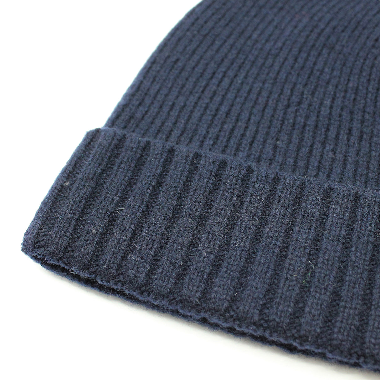 Dents Mens Wool Beanie Winter Rib Fine Knit Warm Hat Ski Turn Up - Navy