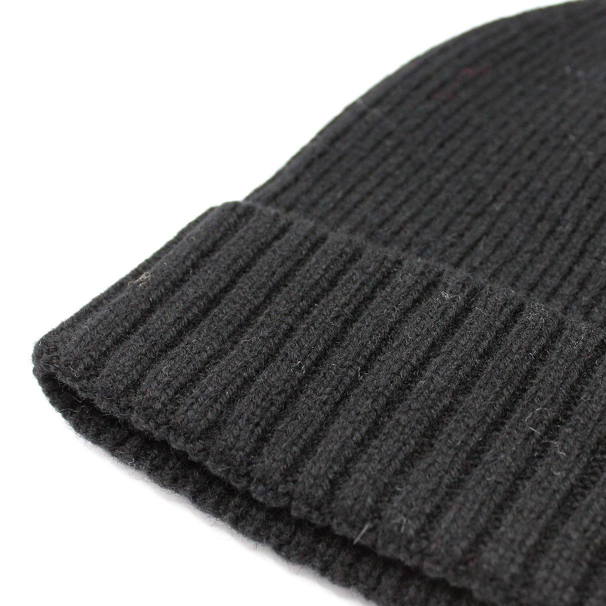 Dents Mens Wool Beanie Winter Rib Fine Knit Warm Hat Ski Turn Up - Black