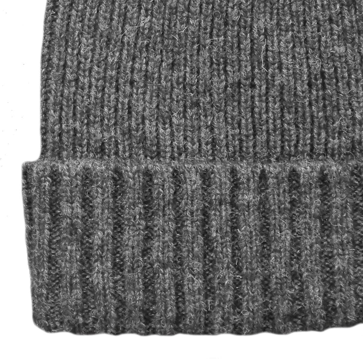 Dents Mens Wool Beanie Rib Fine Knit - Charcoal Grey (Warm Winter Ski Turn Up)