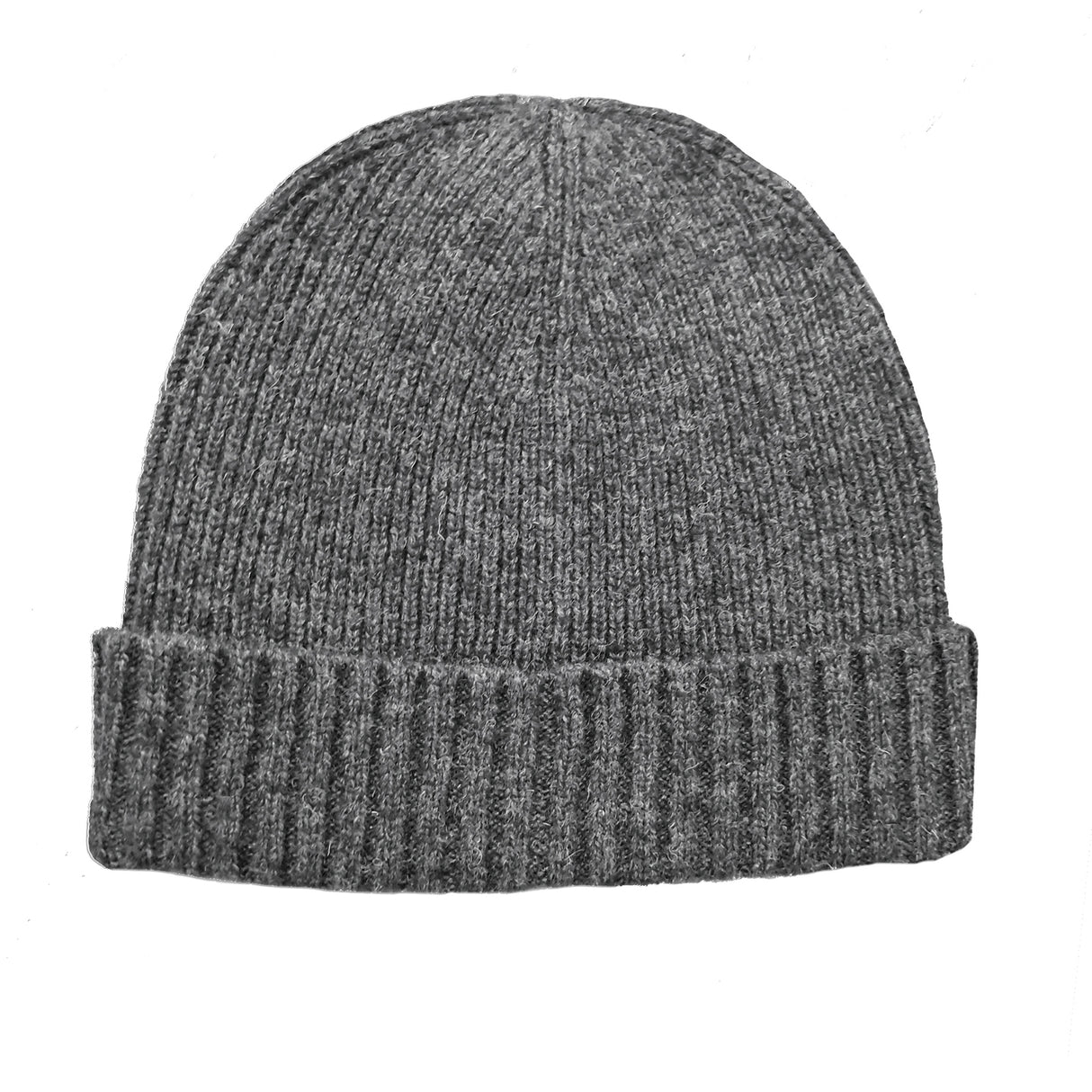 Dents Mens Wool Beanie Rib Fine Knit - Charcoal Grey (Warm Winter Ski Turn Up)