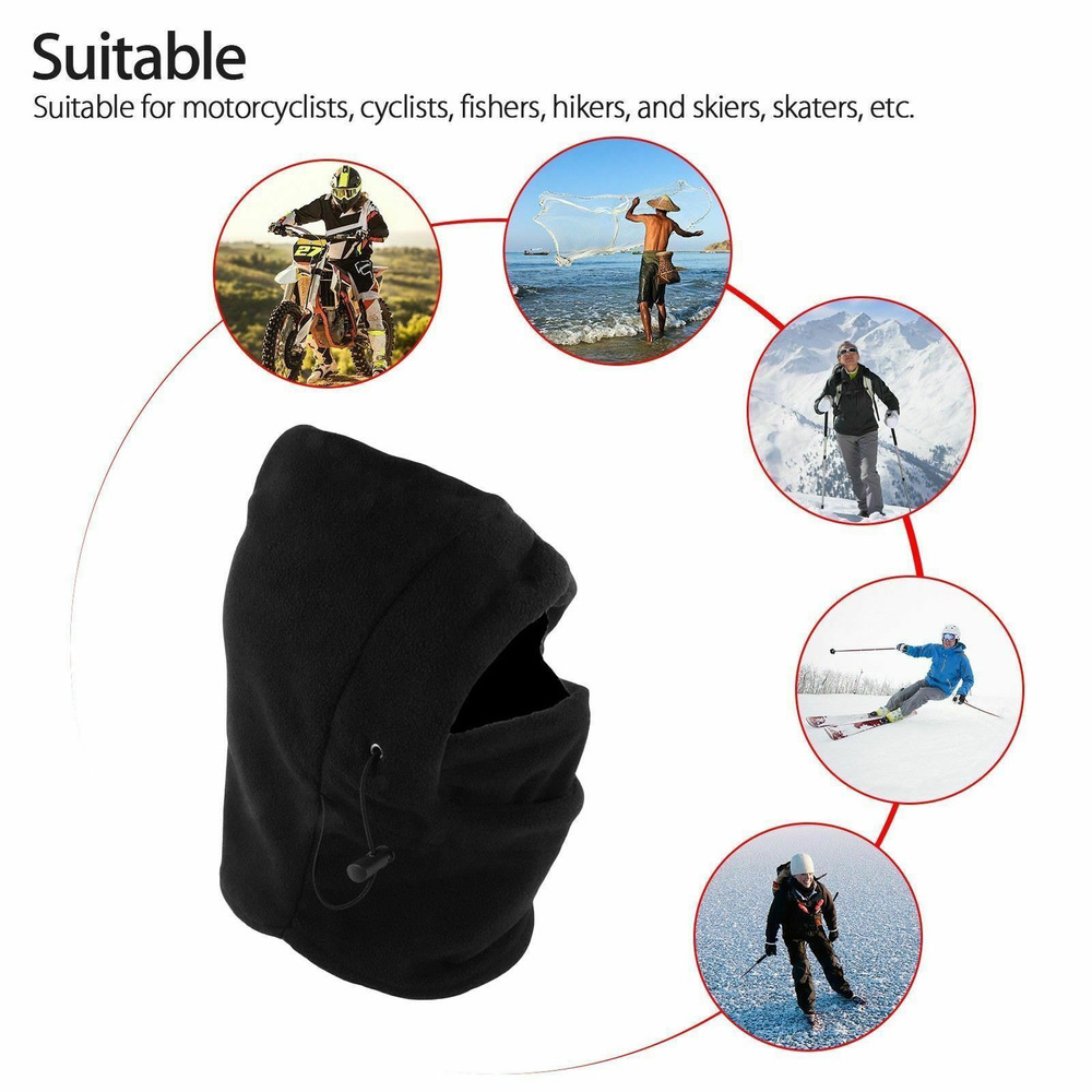 3x Dents Windproof Thermal Fleece Balaclava Bulk Pack - Black (Ski & Full Face Mask)