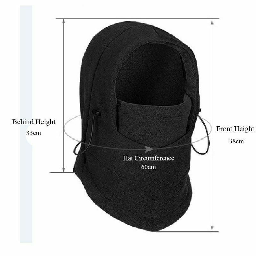 6x Dents Windproof Thermal Fleece Balaclava Bulk Pack - Black (Ski & Full Face Mask)
