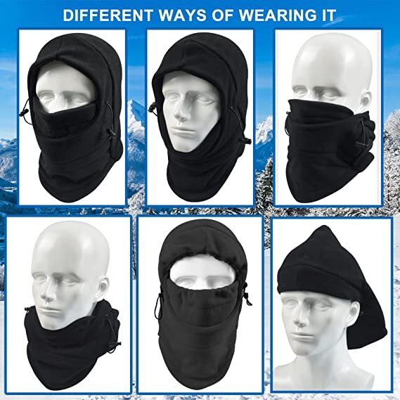 Dents Windproof Thermal Fleece Balaclava - Black (Ski & Full Face Mask)