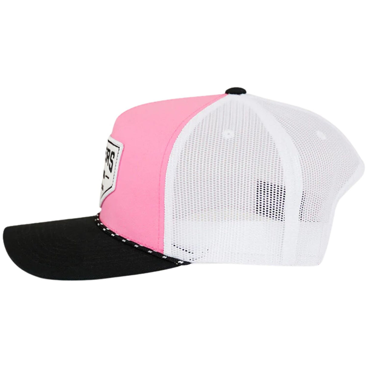 Ringers Western Garage Trucker Cap Mid Profile Mesh Back Snapback in Melon/Black
