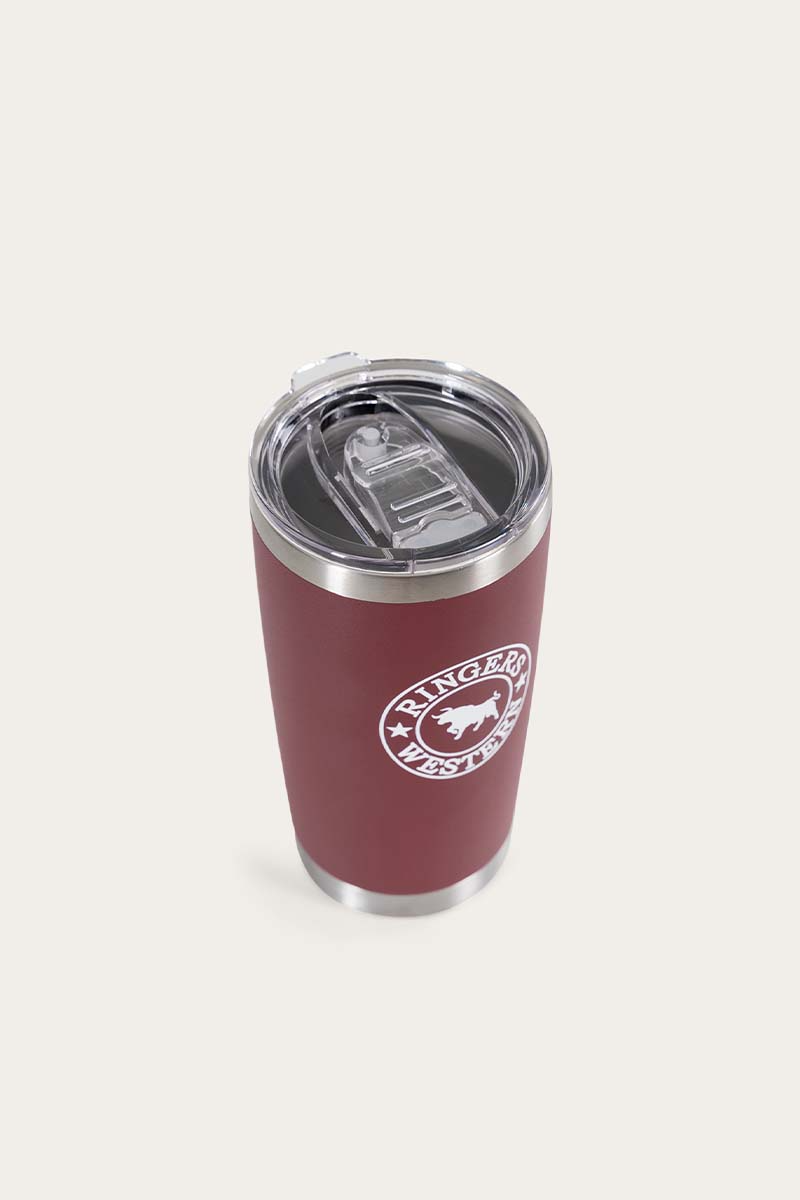 Ringers Western 590ml Riverstone Stainless Steel Tumbler Mug Cup - Burgundy