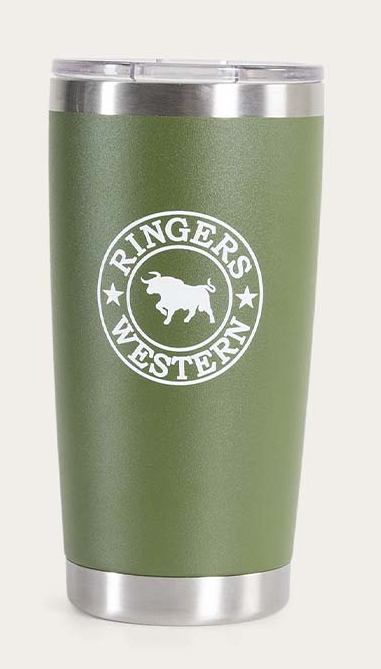 Ringers Western 590ml Riverstone Stainless Steel Tumbler Mug Cup - Cactus Green