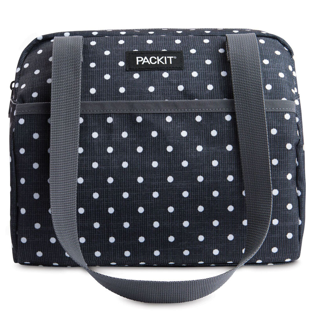 PACKIT Polka Dot Hampton Chiller Insulated Lunch Box Bag Picnic Food Storage
