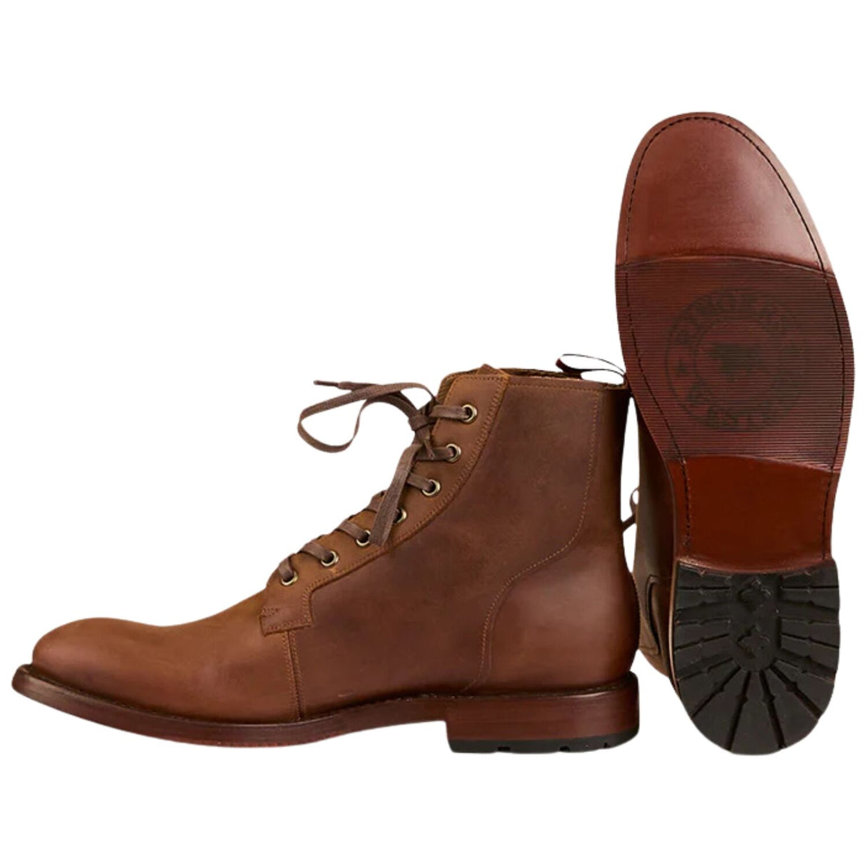 Ringers Western Hillside Mens Boot EE Width Full Grain Leather Goodyear Welt in Burnt Brown