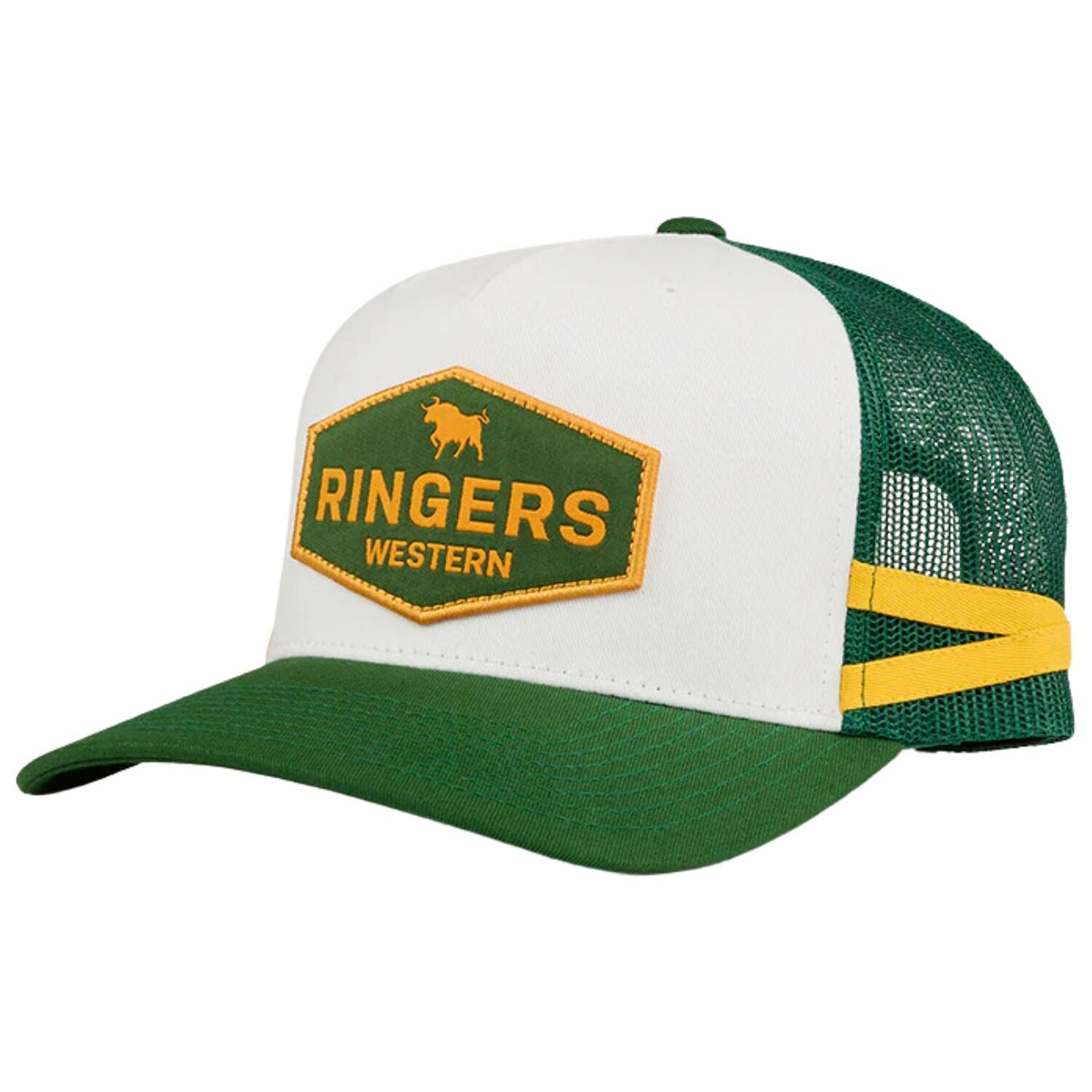 Ringers Western Cunningham Kids Trucker Cap Mesh Back Snapback in Lake Green