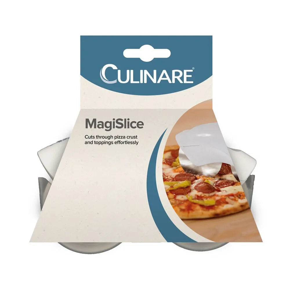 Culinare Magislice 23.5cm Double Wheel Pizza Pie Cutter Slicer Roller - White