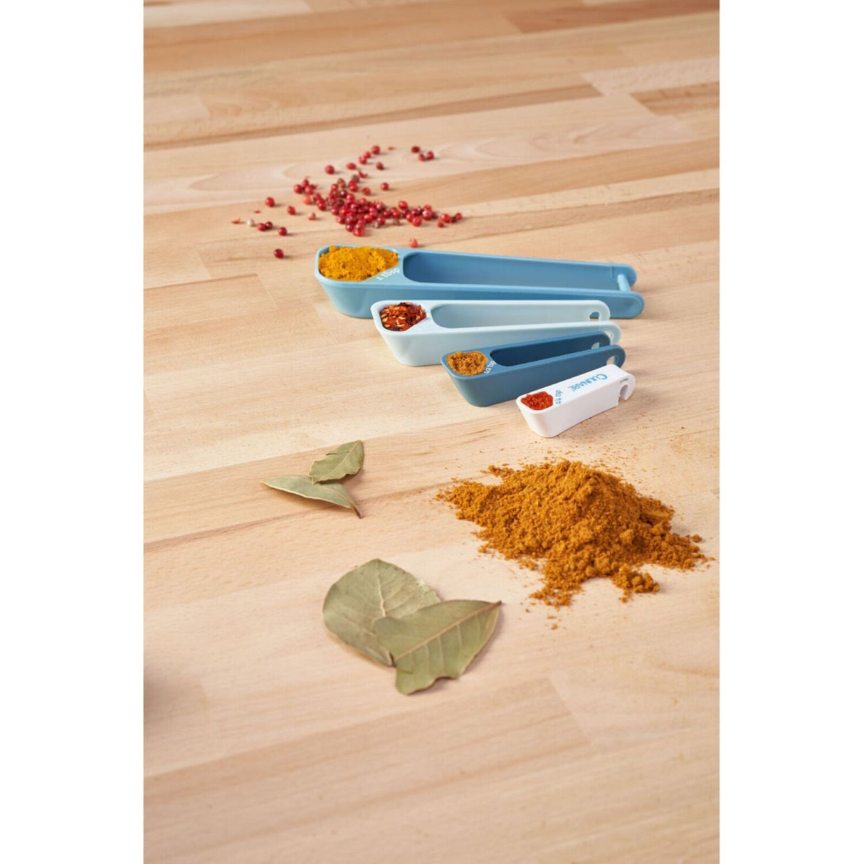 4pc Set Culinare 16cm Plastic Measuring Spoons Set Kitchen Baking - Blue