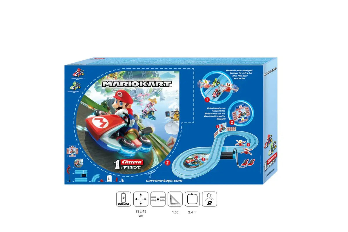Carrera First Yoshi/Mario Kart Racing Slot Cars 2.4m Track Set w/Remote Kids Toy