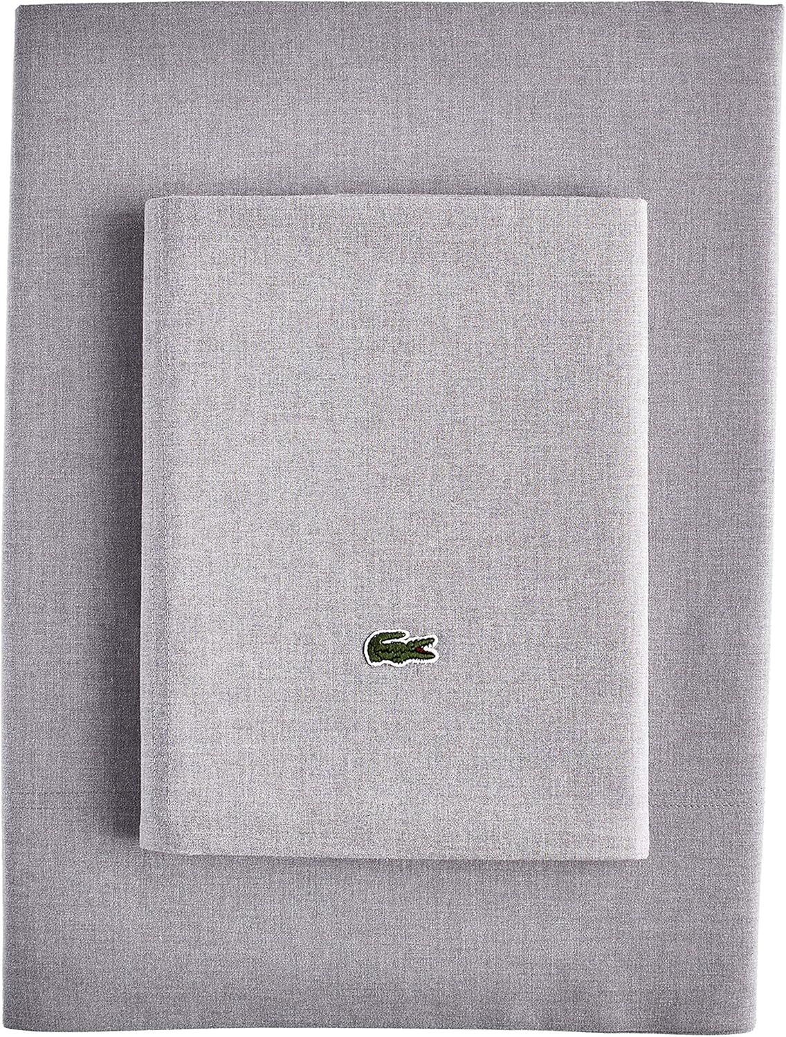 Lacoste California King 4-Piece Bed Sheet Set in Chambray Grey