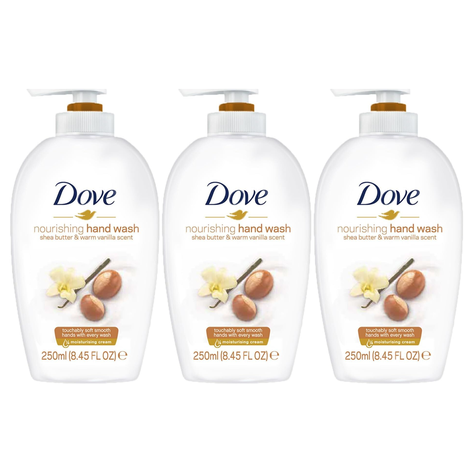 3x 250ml Dove Nourishing Handwash Pack - Shea Butter & Warm Vanilla Scent