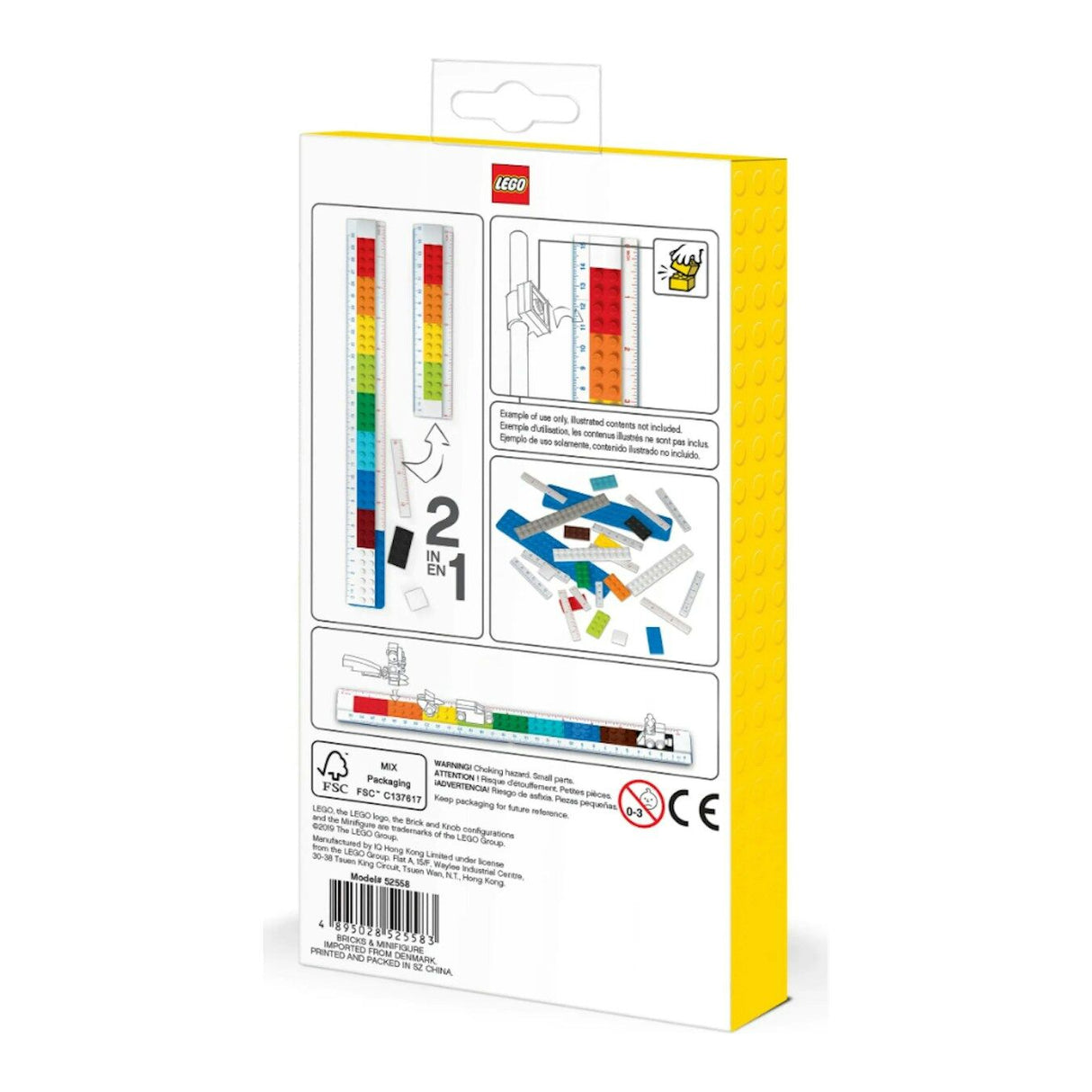 Lego 2.0 Convertible Buildable Ruler w/ Minifigure School Stationery