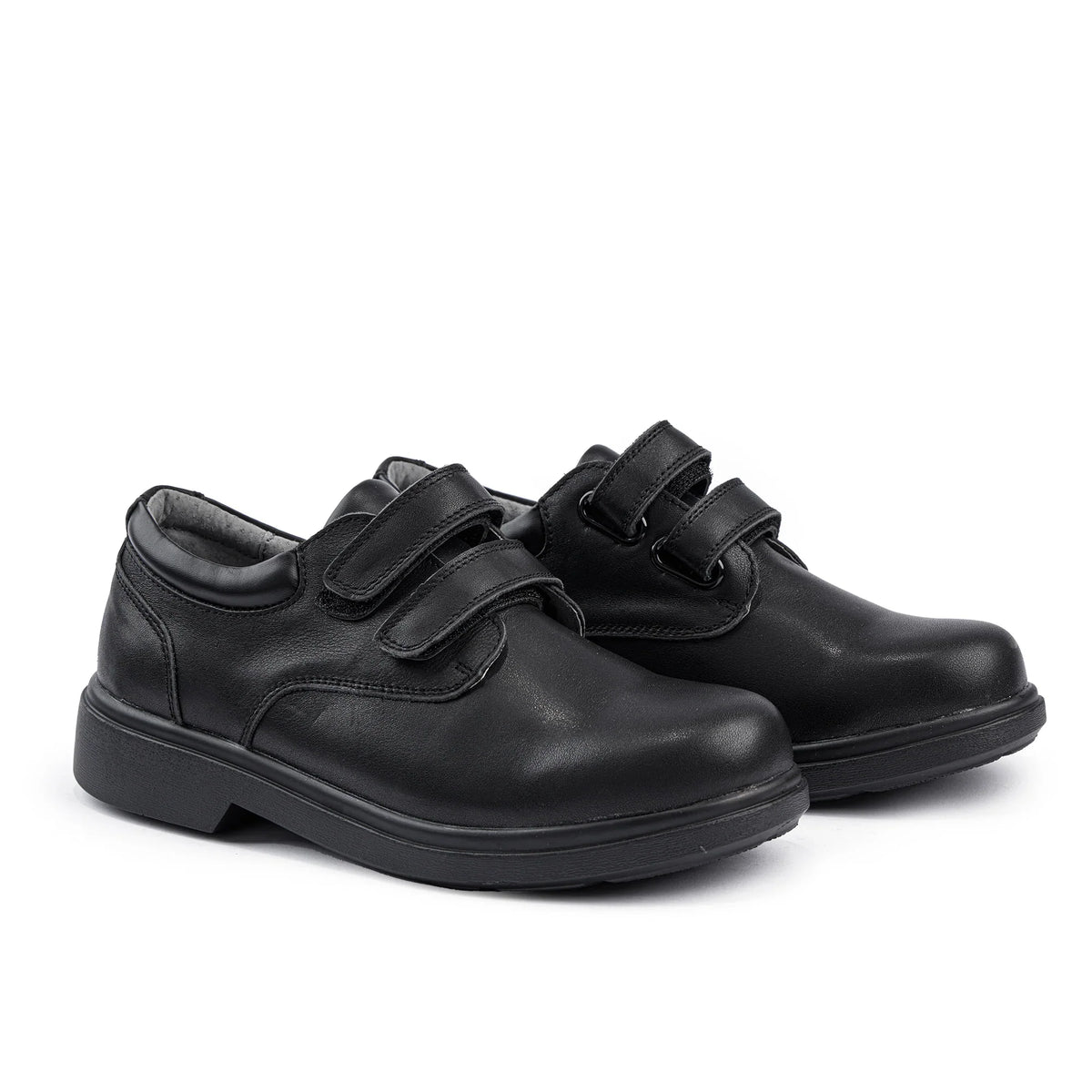 Sfida Class Junior Kids Leather V Strap School Shoes - Black (Boys/Girls)