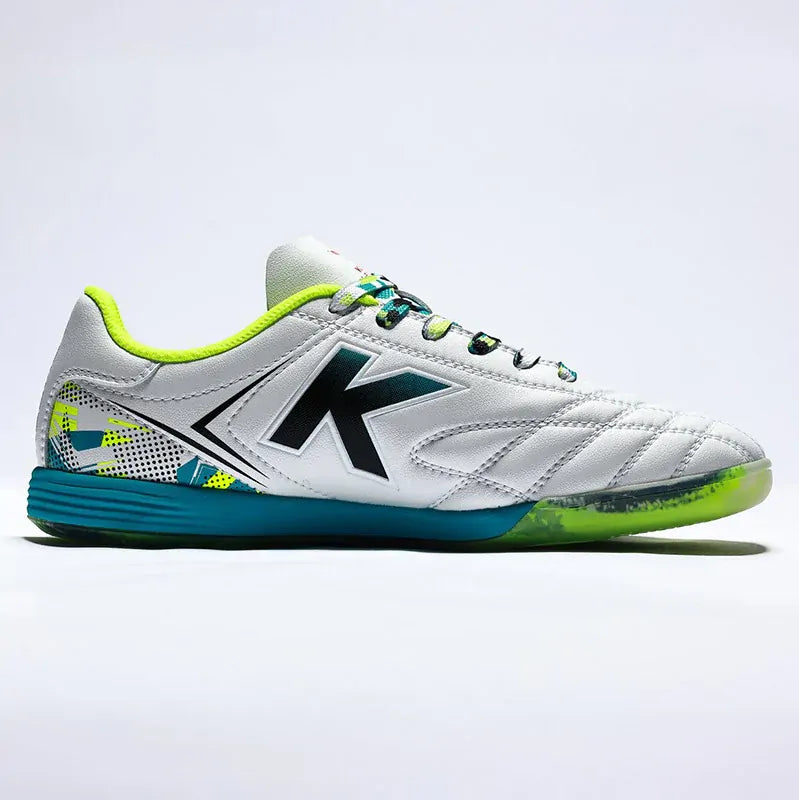 Kelme K-Fighting 2.0 Indoor Futsal Soccer Boots in White/Green